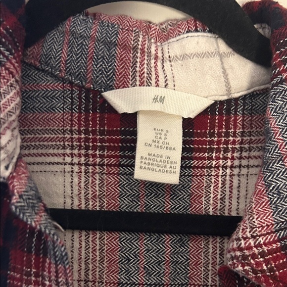 Women’s Plaid Shirt - Red, Navy Blue, and White - Picture 3 of 6